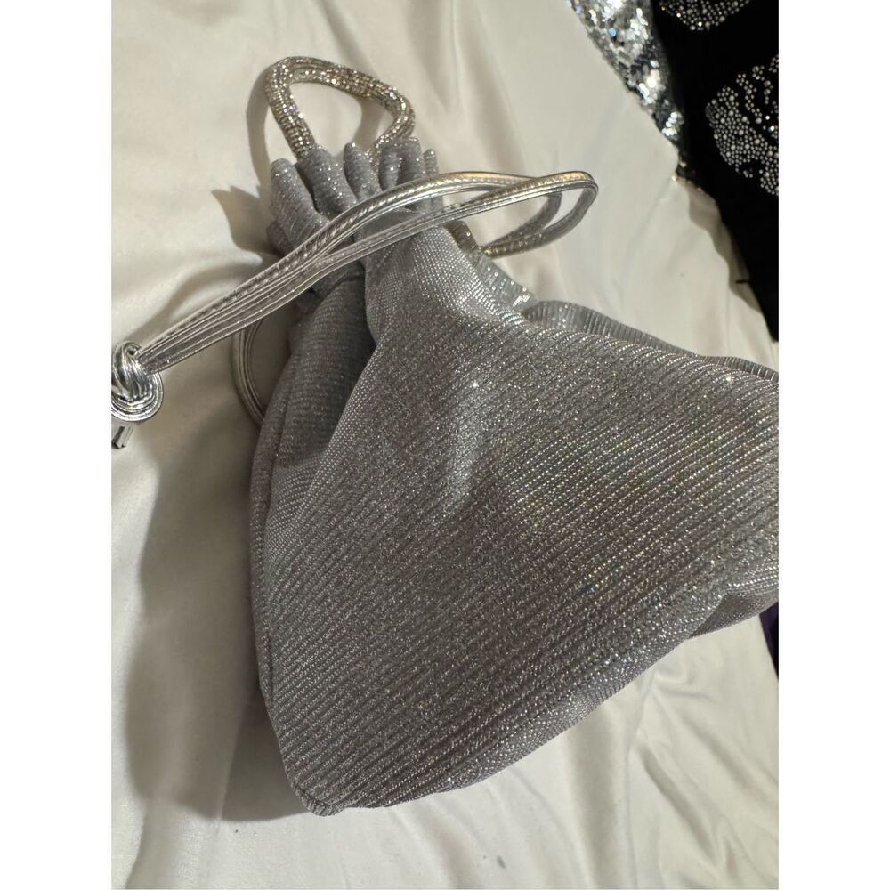 Victoria’s Secret VS glitter mini drawstring top handle bucket Bag pouch purse - Picture 7 of 8